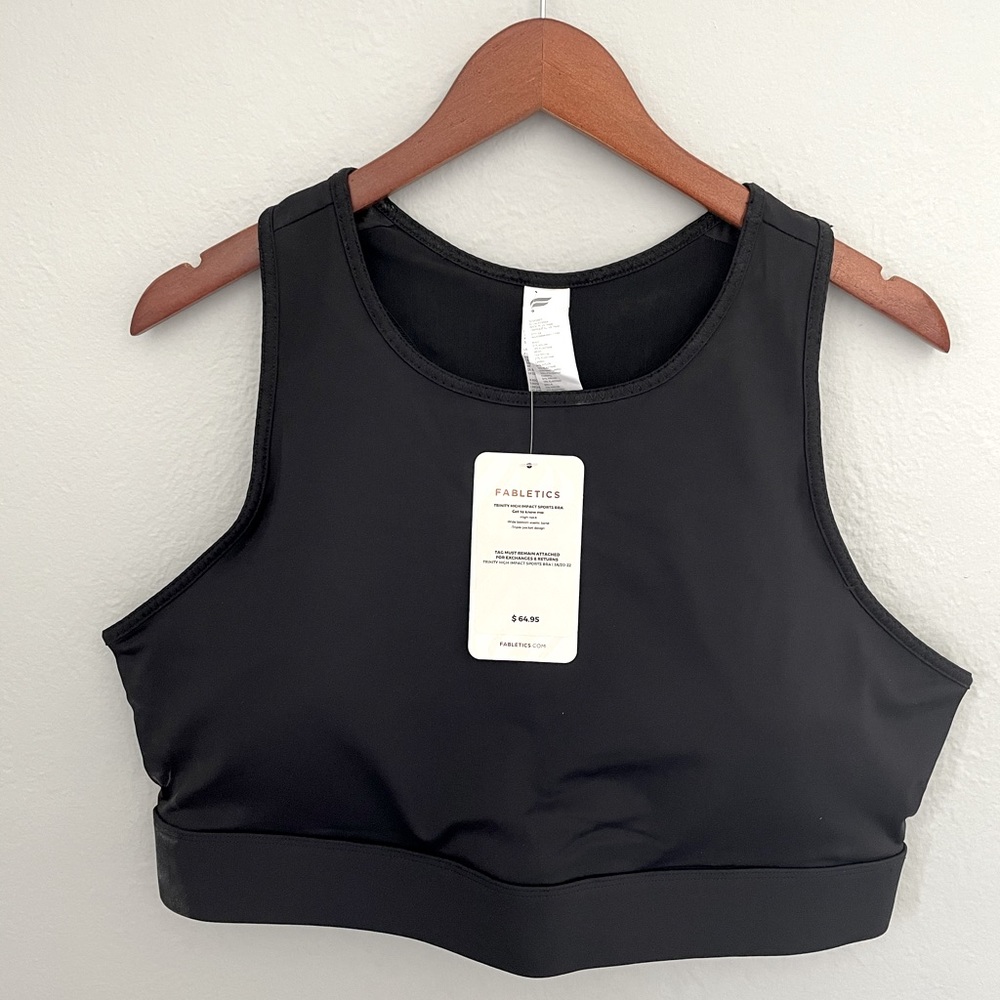 Fabletics Sports Bra 3x Black Trinity BNWT
